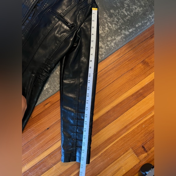 SOLD Faux Leather Black Zip Up Jacket - Picture 3 of 11